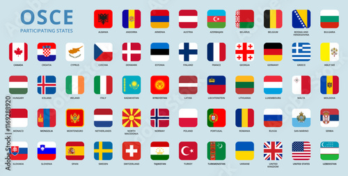 Square flags of OSCE members.
