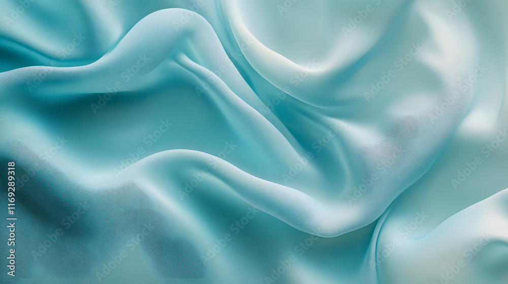 Obraz premium Abstract Draped Light Blue Fabric Texture Background