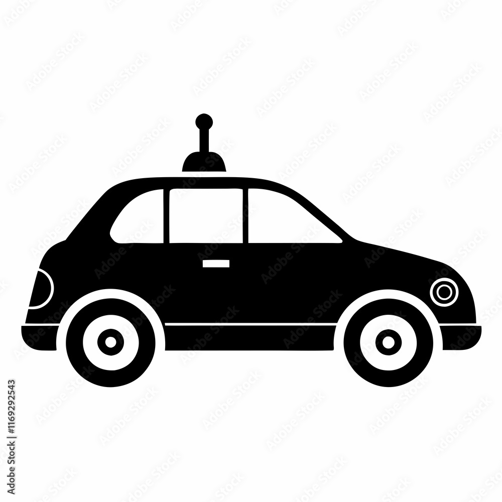 Self-Driving Car Silhouette Vector Art Self-Driving Car Silhouette Vector Art