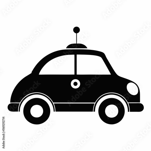 Self-Driving Car Silhouette Vector Art