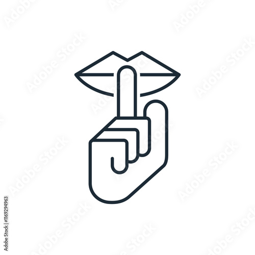 Secret. Closed information. Vector linear icon isolated on white background.