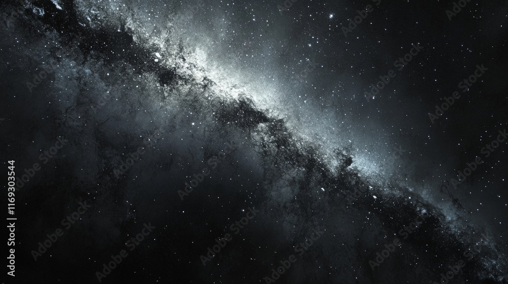 Obraz premium Deep Space Exploration with Stars and Galaxies in Dark Universe