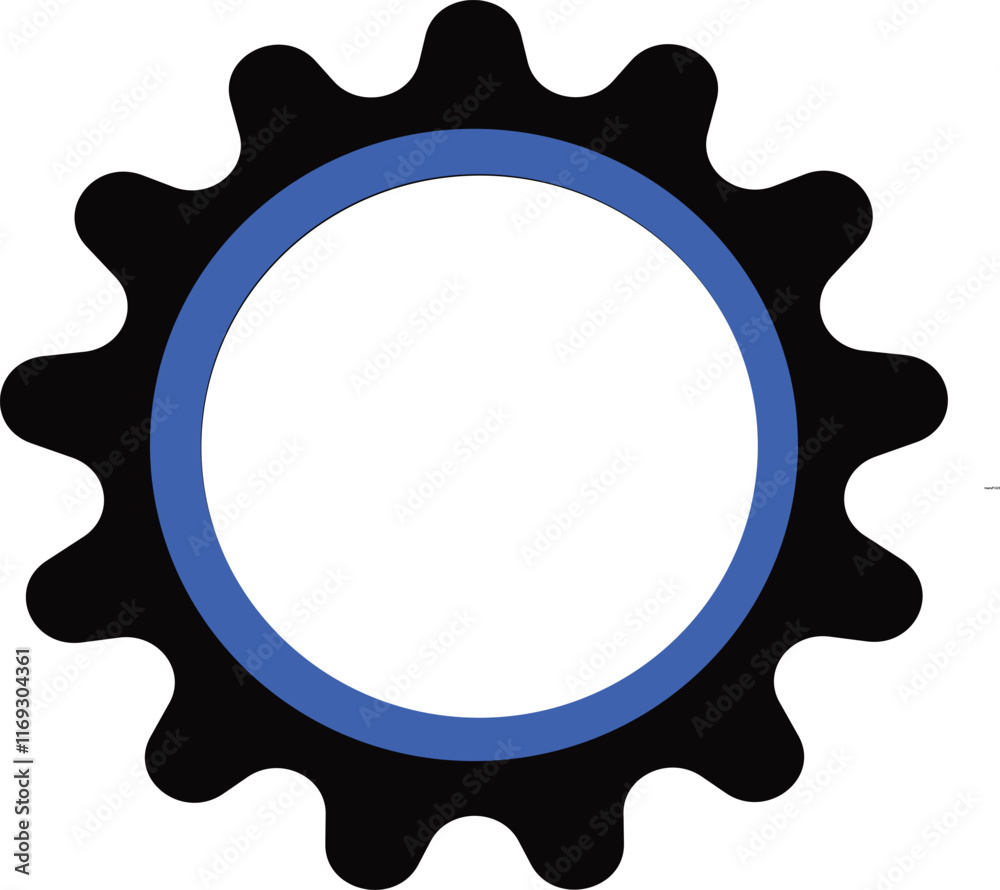 Modern Settings Icon Against a Clean White Backdrop Modern Settings Icon Against a Clean White Backdrop