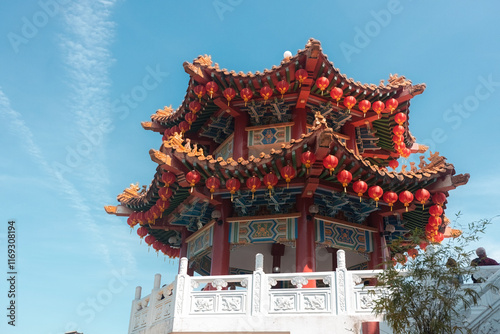 Photography Chinese lanterns in Thean Hou temple, traditional chinese temple in Kuala Lumpur
