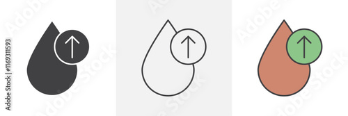 High cholesterol icons in black and colored versions