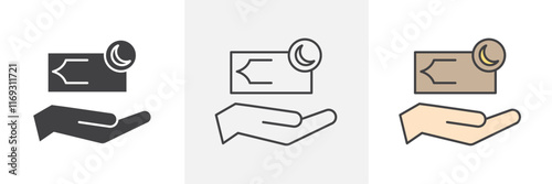 Infaq icons in black and colored versions