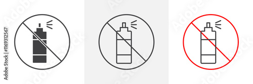 No aerosol spray sign vector in black and colored versions