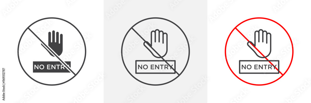 No entry road sign vector in black and colored versions No entry road sign vector in black and colored versions