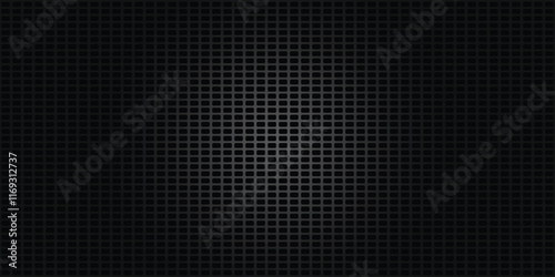 Black dark elegant seamless pattern in retro style with a little gold dots. Can be used for premium royal party. 3D abstract background, dark texture with rhombuses. Black cool background.