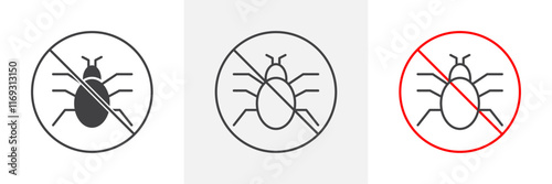 No parasitic insects sign vector in black and colored versions