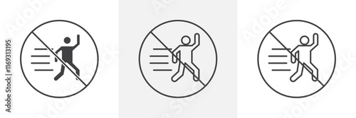 No running sign vector in black and colored versions