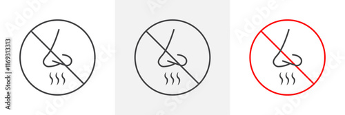 No smell sign vector in black and colored versions