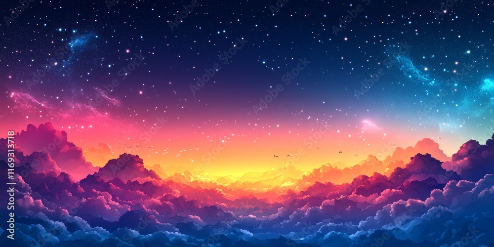 Vibrant sky-inspired gradients with soft glowing highlights, Generative AI Vibrant sky-inspired gradients with soft glowing highlights, Generative AI