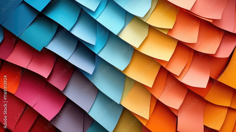 Fototapeta premium Colorful Paper Layers in Vibrant Tones for Creative Projects