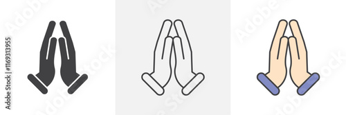 Pray icons in black and colored versions