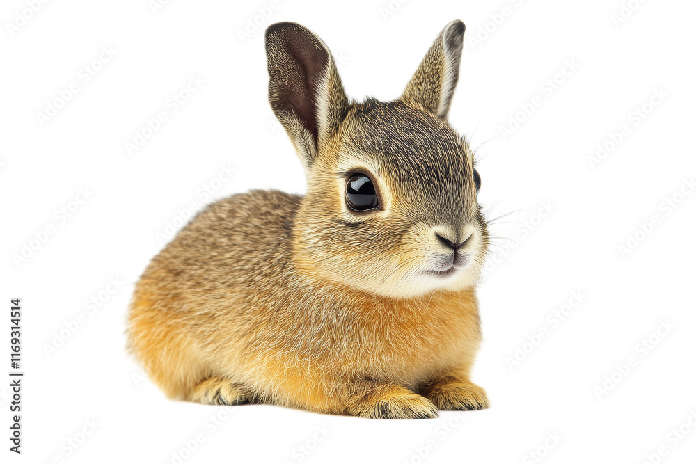 Fototapeta premium A baby rabbit is sitting on a transparent background