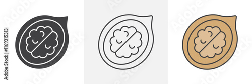 Walnut icons in black and colored versions