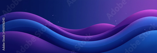 smooth dark blue purple waves abstract background vector banner design element modern