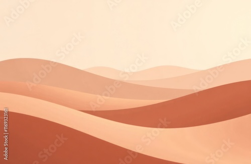 abstract minimalist landscape with soft rolling sand dunes in warm earthy tones. tranquil, serene desert scene. background, print design