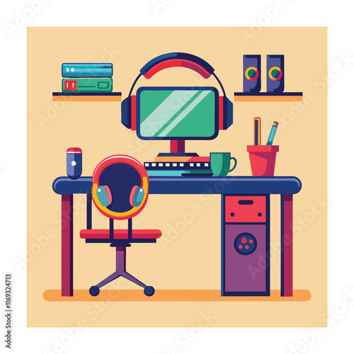 Gaming equipment vector illustration