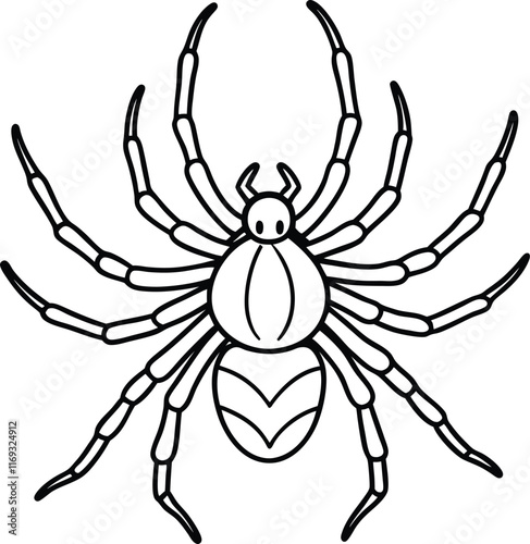 Elegant Spider Line Art Vector Illustration Drawing