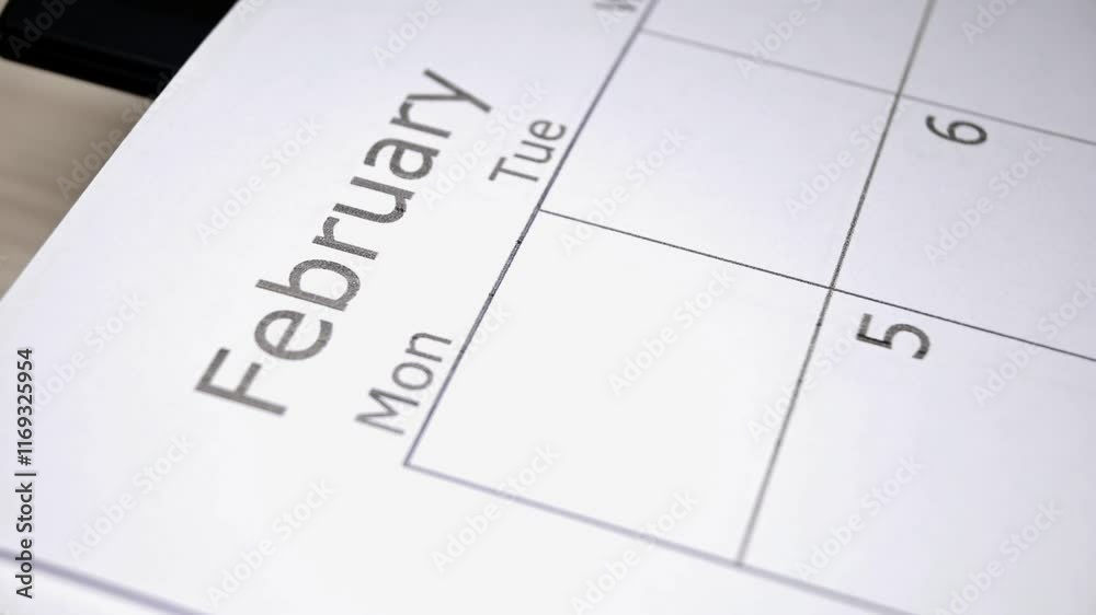 closeup of printing calendars by month, time concept closeup of printing calendars by month, time concept