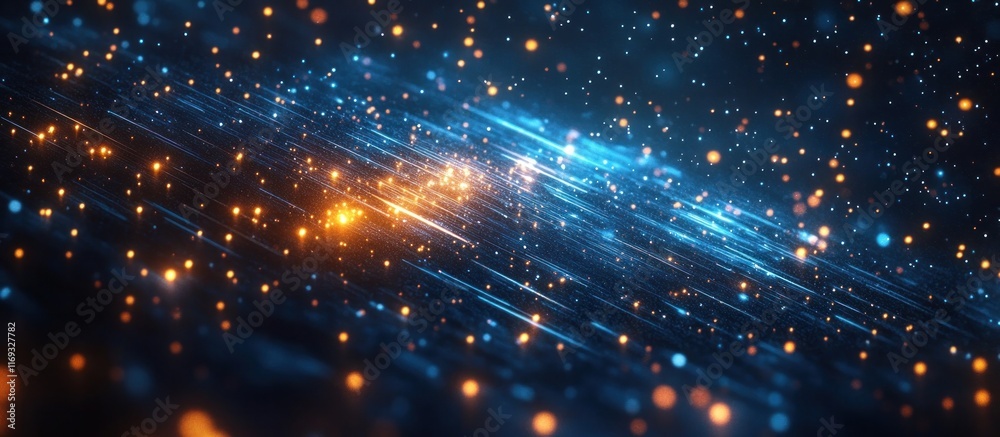 Dazzling Cosmic Lights Mesmerizing Abstract Galactic Display of Shimmering Stars and Celestial Radiance  Captivating interstellar scene with swirling particles glowing energy