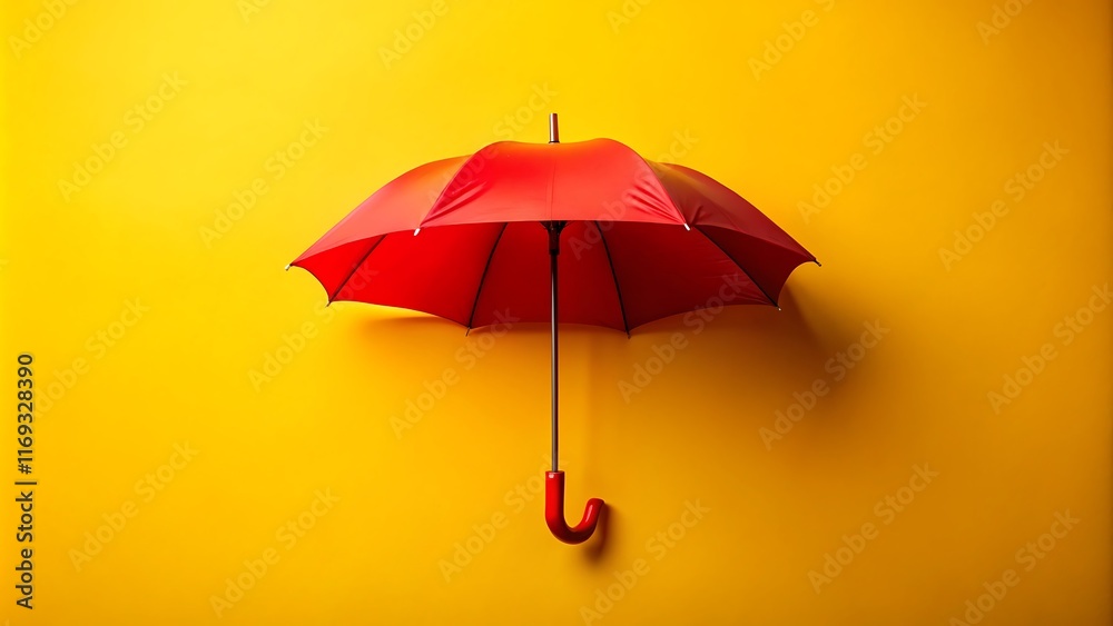 Obraz premium umbrella on yellow background, closeup