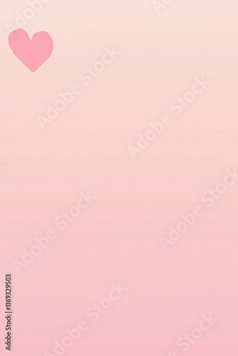 Soft pink background with a single heart floating vertically in the upper section creating a serene atmosphere