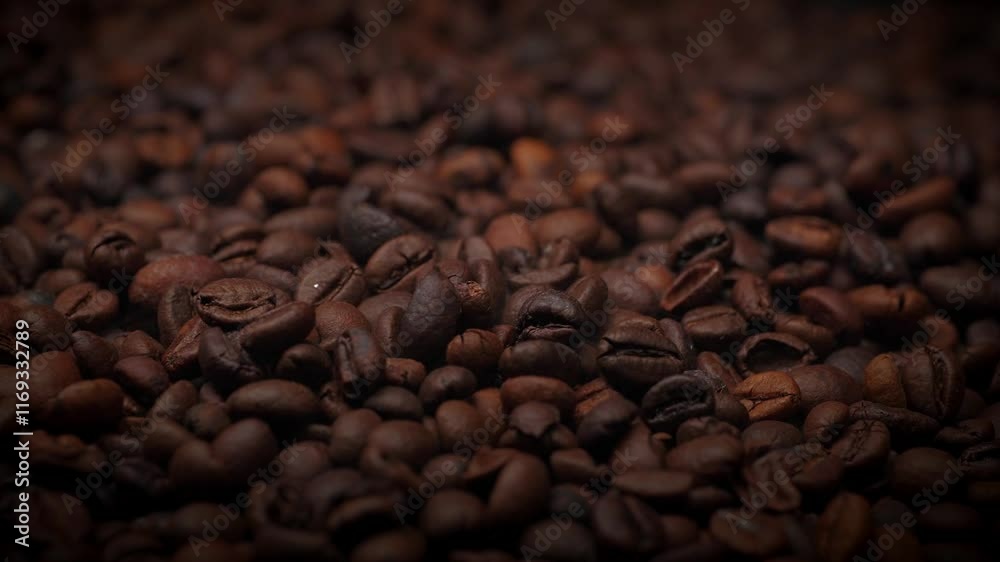  Footage of coffee bean background studio close up 