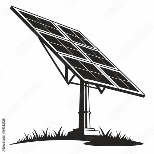 Solar Panel Silhouette Vector Art