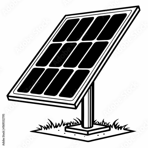 Solar Panel Silhouette Vector Art