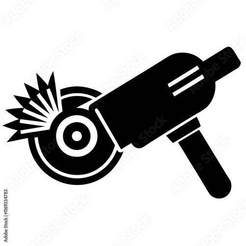 Angle grinder silhouette vector illustration 