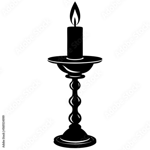 Candle holder silhouette vector illustration