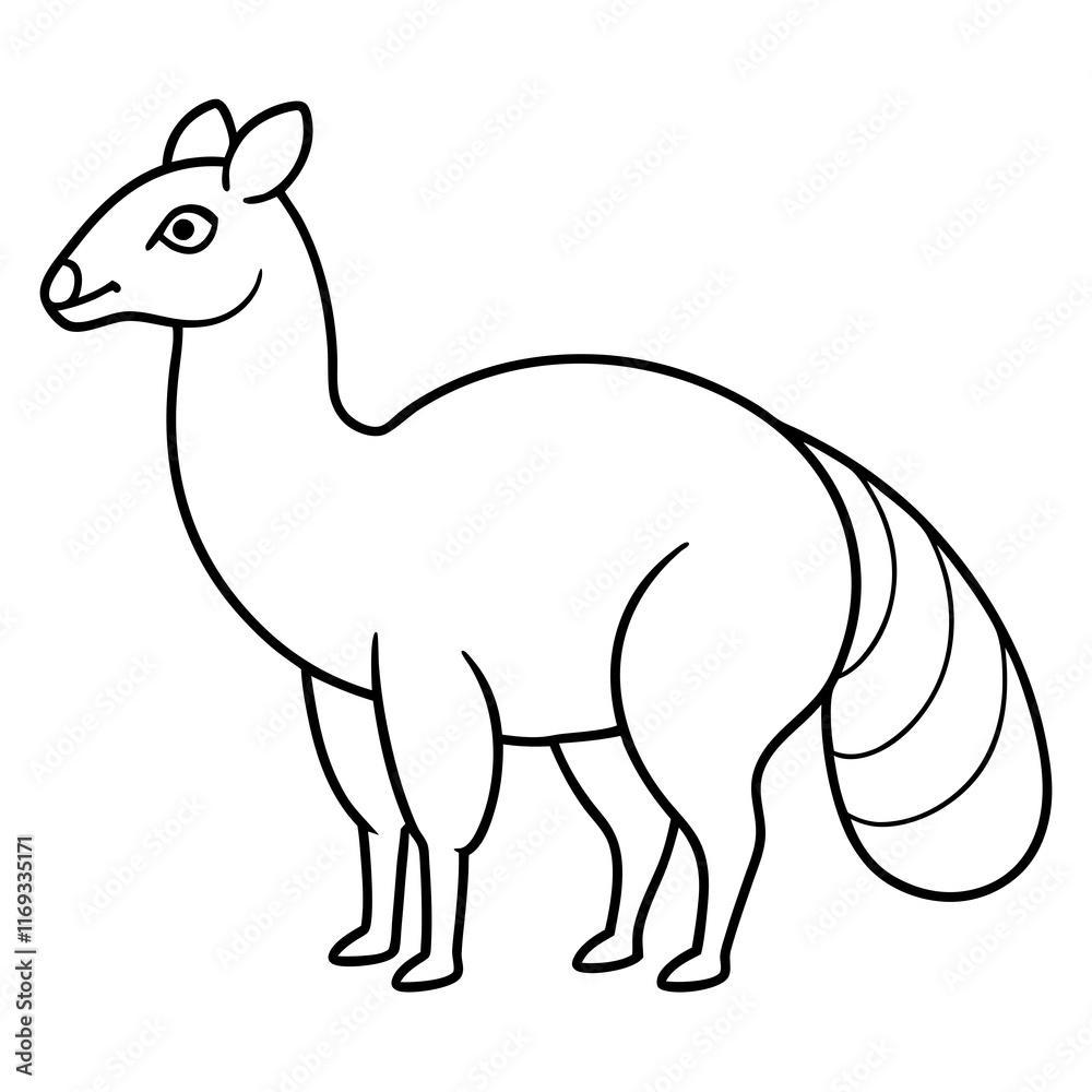 Fototapeta premium Coloring page line art Ambarella vector illustration 