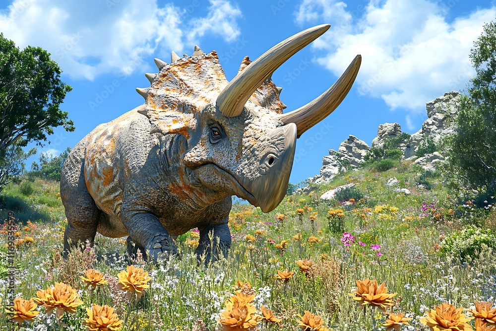 Fototapeta premium Triceratops grazing