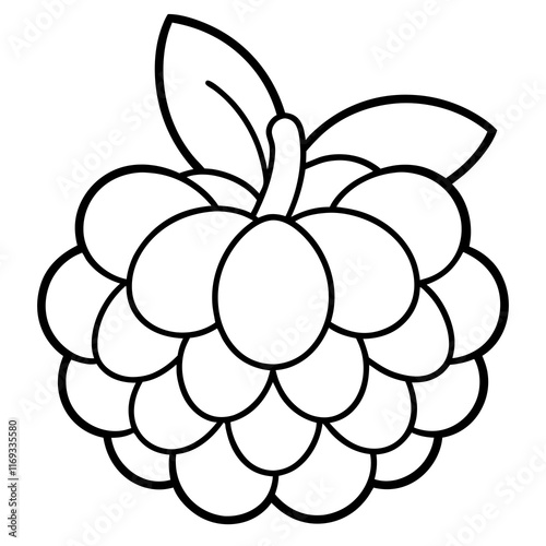 Coloring page line art Cloud berry vector