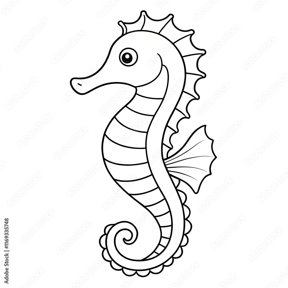 Fototapeta premium coloring page with seahorse