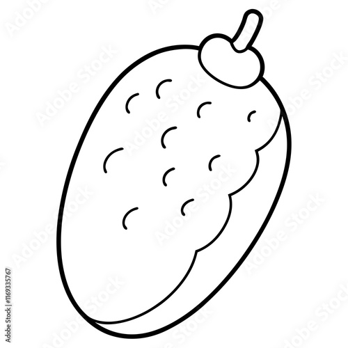 Coloring page line art ice-cream bean vector illustration photo