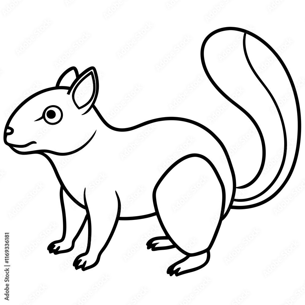 Fototapeta premium squirrel line art vector illustration