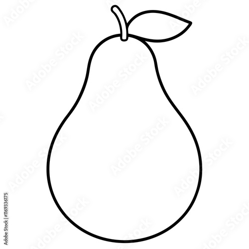 Coloring page line art pear vector 