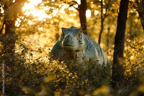 Pachycephalosaurus in forest photo