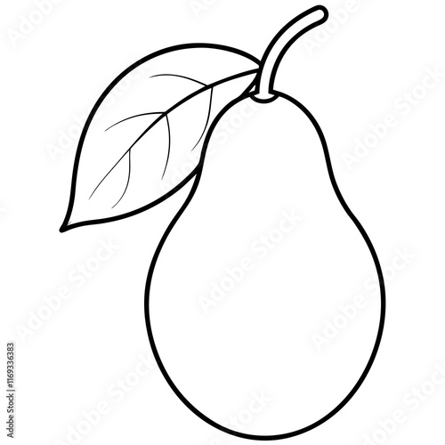 Coloring page line art Sapodilla vector illustration