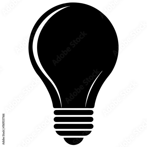 Led bulb silhouette vector illustration