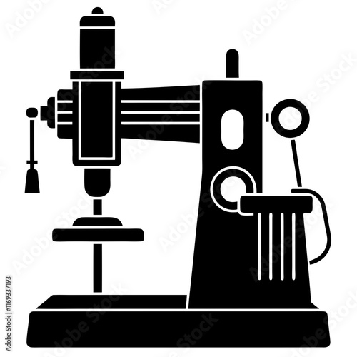 Milling machine silhouette vector illustration