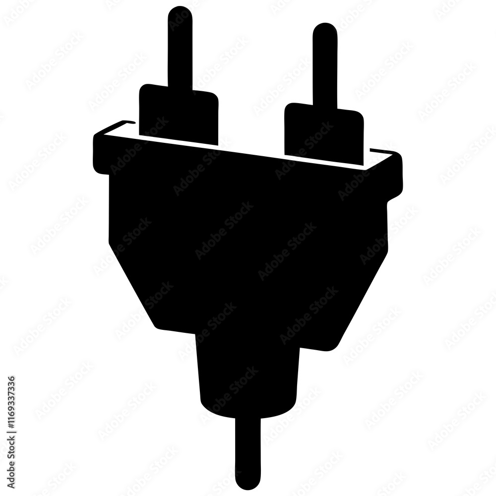 Plug adapter silhouette vector illustration Plug adapter silhouette vector illustration