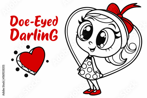 Valentine Heart Hugger: Elegant Vector Line Art in White