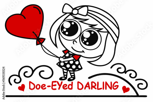 Valentine Heart Hugger: Elegant Vector Line Art in White
