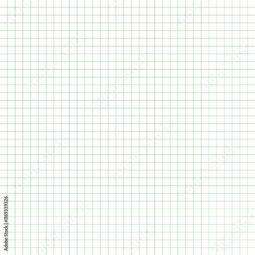  green Grid, mesh. Plotting paper, graph paper and coordinate paper texture, pattern. isolated on white background.  Graphing Paper For Education, Drawing Projects. Classic, vector illustration. EPS10