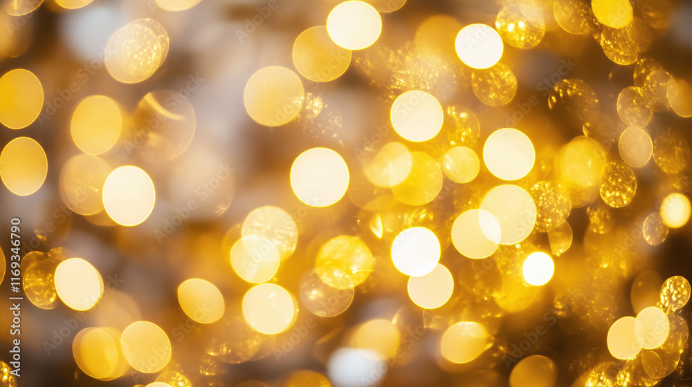 Fototapeta premium Golden Bokeh Lights A Warm and Dreamy Glow